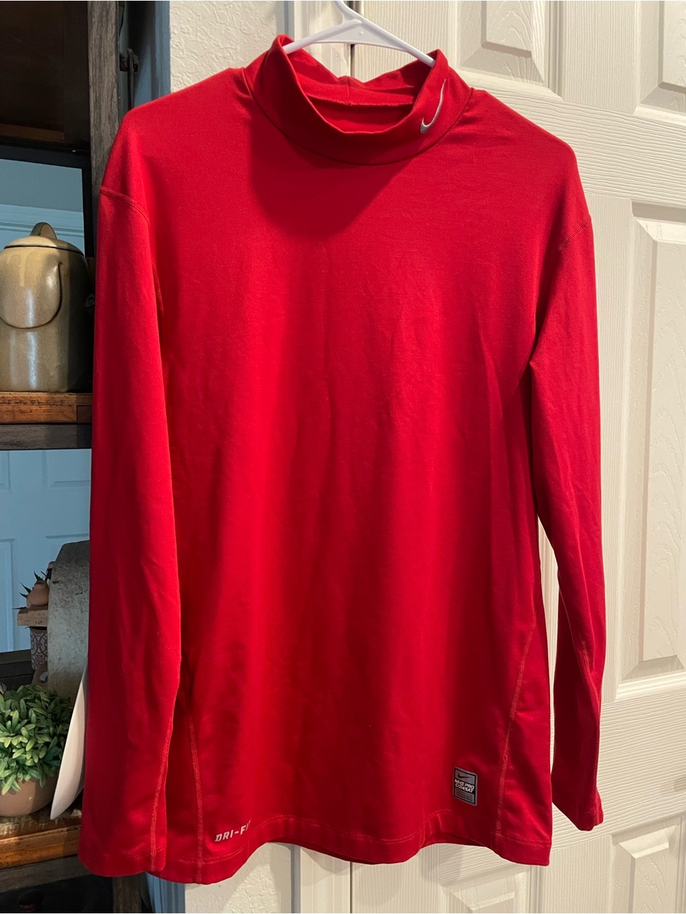Nike Pro Combat Dri Fit Red Mock neck long sleeve Men’s XXL compression shirt